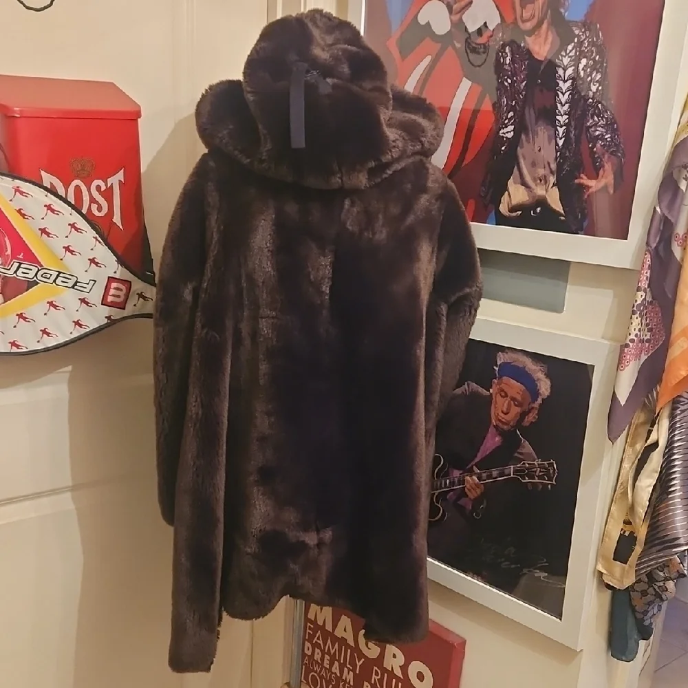 Morgane Le Fay Dark Brown Teddy Jacket - Picture 2 of 10